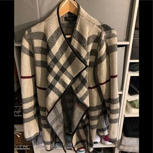 NWOT Cardigan with leather piping